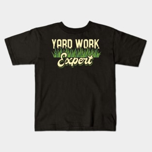 Yard Work Expert Lawn Mower Kids T-Shirt